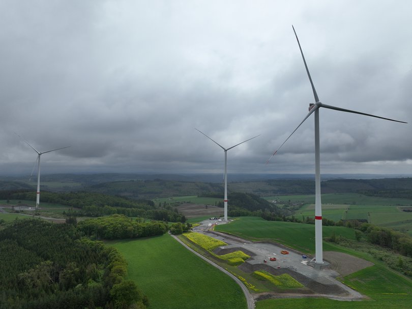 Bild von Windkraftanlagen im Windpark Nieder-Schleidern